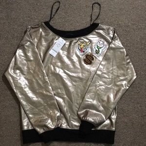 BNWT bebe Tiger Cat Patch Foiled Sweatshirt XXS